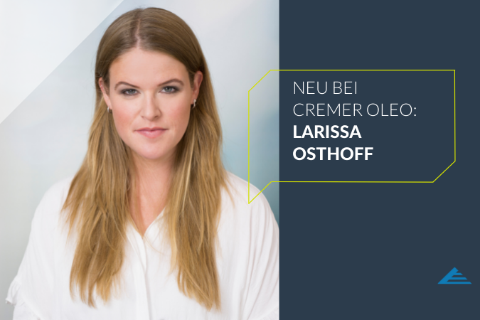 (Fast) neu im Team von CREMER OLEO: Larissa Osthoff